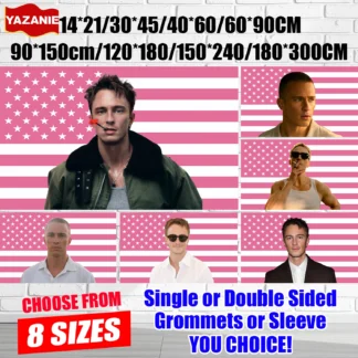 Drew Banderas Starkey Rafe Cameron tapiz de una sola/doble cara bandera americana rosa personalizada para regalo de fiestas de dormitorio universitario