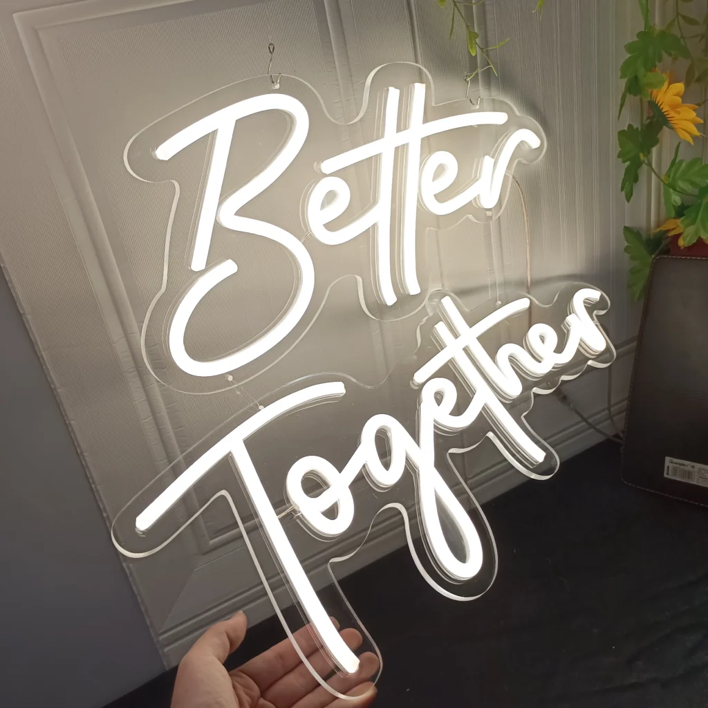 Luces de neón Better To Gether, señalización iluminada por LED, paneles de pared con letras, fiestas, tiendas de bodas, bares, decoraciones de fondo,