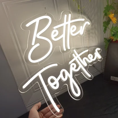 Luces de neón Better To Gether, señalización iluminada por LED, paneles de pared con letras, fiestas, tiendas de bodas, bares, decoraciones de fondo,