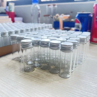 50/72/100 Uds. Botellas de vidrio de decoración transparente de 12ml tapas de tornillo plateadas 22 × 60mm Mini viales de tubo de ensayo manualidades DIY contenedor de almacenamiento de especias