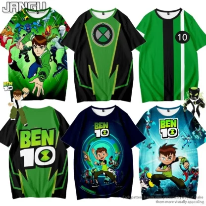 Teenage Hacker Ben10 Anime juegos periféricos 3D impreso manga corta hombres y mujeres Casual Tops camiseta tendencia verano hogar