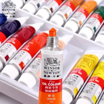 WINSOR & NEWTON pintura al óleo de Color profesional tubo de 12 ML pigmentos de pintura fina con pincel y paleta suministros de arte 12/18/24 colores