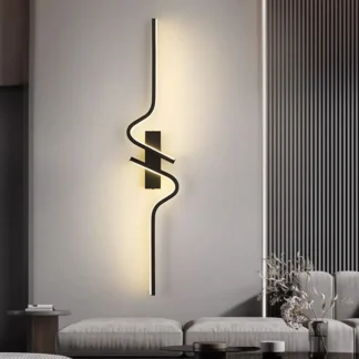 Lámparas LED de pared para Interior, luz de fondo para TV, sofá, candelabro de pared Interior, decoración para cabecera, dormitorio y AC85-265V, color negro
