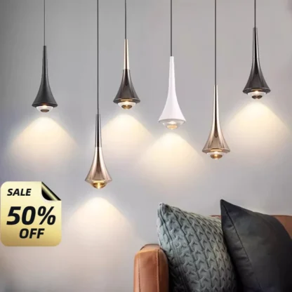 Luces colgantes LED minimalistas creativas, lámpara de espejo acrílica para el hogar, cocina, isla, comedor, sala de estar, Bar, cafetería, accesorio de luz colgante