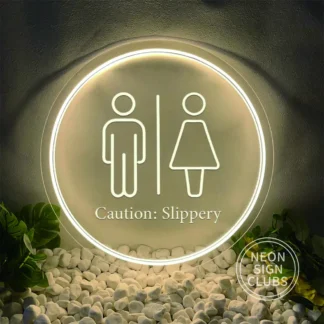 Luz nocturna para inodoro con texto personalizado, forma redonda, alimentación USB, decoración multiusos para tienda, lavabo familiar, Bar, 1 ud.