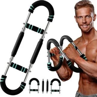 Equipo, Entrenador de brazos Twister con resistencia ajustable de 60-110 lb, Entrenador de pecho portátil para hombres, Entrenamiento de fuerza Fitness y