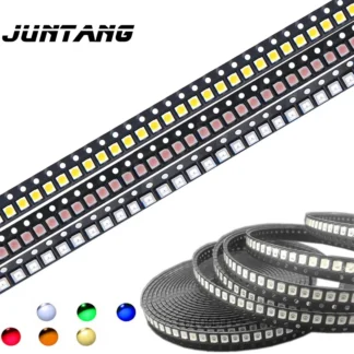 100 piezas 3528 LED SMD blanco PLCC2 montaje en superficie súper brillante 20mA 3V 7-8LM diodo emisor de luz LED 1210 SMT downlight
