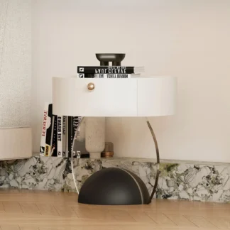 Mesita de noche de pintura acrílica, mesita de noche francesa de diseño moderno y sencillo, mesa de centro pequeña, bonita