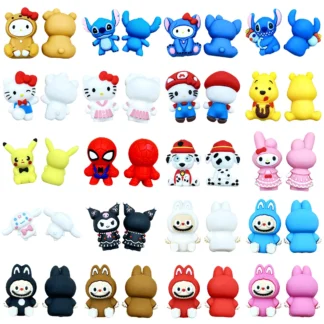 10 Uds. Cuentas de silicona 3D, nuevas cuentas de silicona de dibujos animados 3D hechas a mano, bolígrafo DIY, cadena para pezones, joyería, accesorios al por mayor, regalos creativos