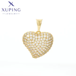 Joyería Xuping, nuevo collar con colgante de corazón, joyería de Color dorado claro, regalo exquisito para mujeres y niñas X001112789