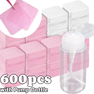 20/600 Uds. Toallitas para uñas sin pelusa, pañuelos de limpieza en Gel, almohadillas quitaesmalte de uñas sin aluminio para NaiArt, herramienta de cuidado de limpieza de belleza