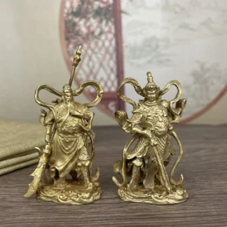 Escultura de Metal de estilo chino Weituo God of War, estatua decorativa Feng Shui, estatua de bronce Guan Gong