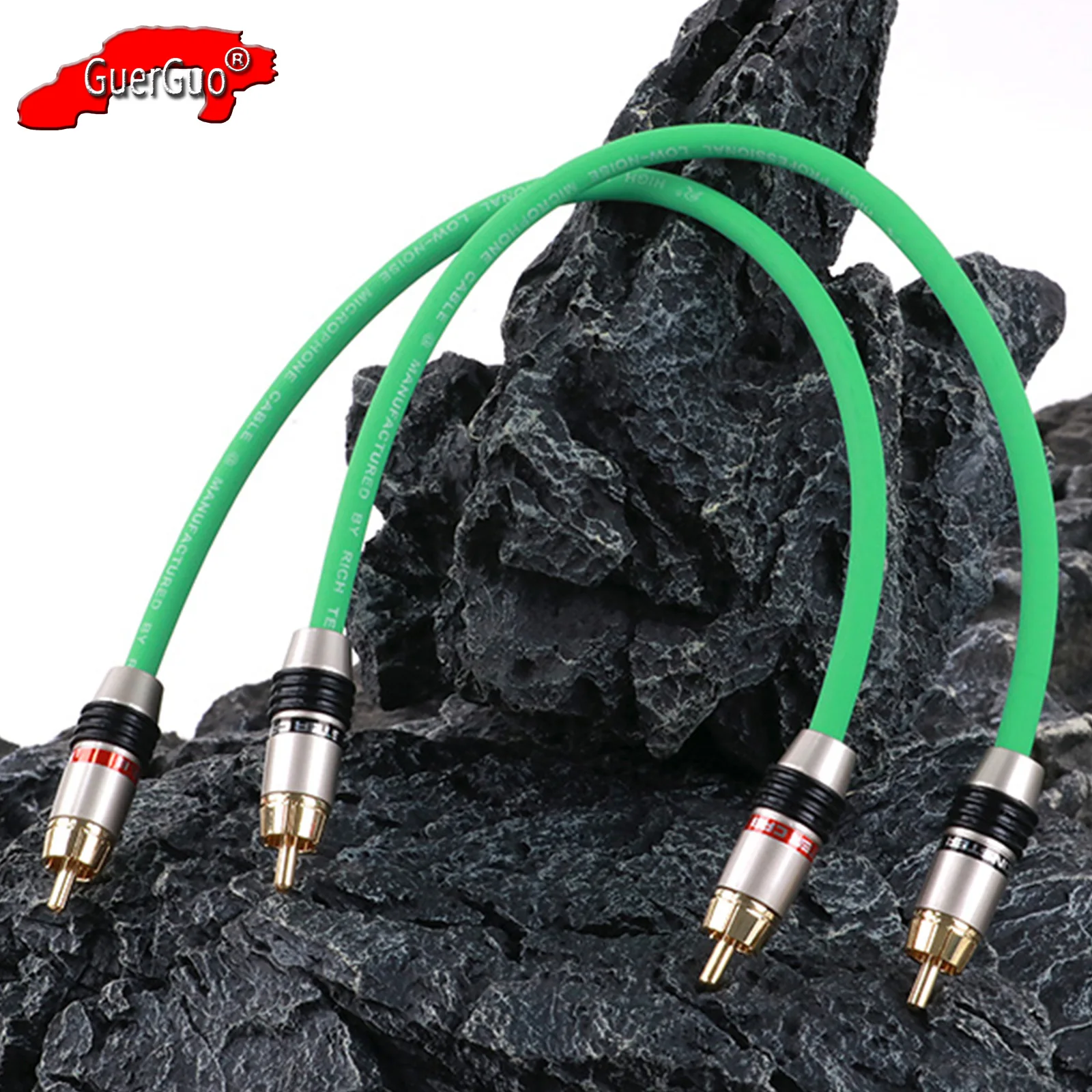 Cable de Audio RCA macho a macho, Cable de extensión estéreo, adaptador de enchufe chapado en oro para cine en casa, amplificador de DVD, HDTV, 1 par