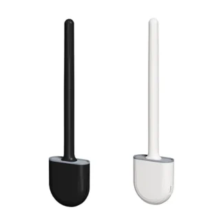 Cepillo de inodoro montado en la pared, cabezal plano de silicona, Juego de cepillos de limpieza, cepillo de baño