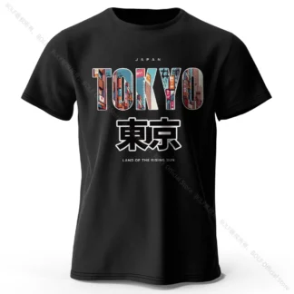 Camiseta de algodón con estampado de Tokio, camiseta de manga corta con cuello redondo ultrasuave, perfecta para hombres y mujeres