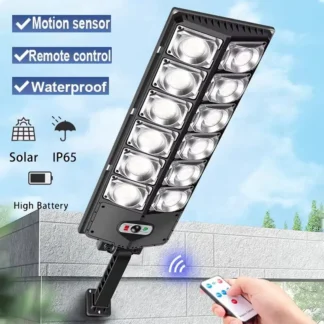 2025 nueva farola Solar integrada para exteriores con detección de cuerpo humano patio con Control remoto luz de jardín impermeable