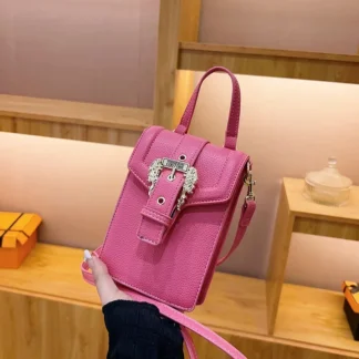 2025 ¡Nuevo! Bolso cuadrado pequeño de color sólido para mujer, bandolera de hombro versátil, portátil y de estilo urbano de nicho