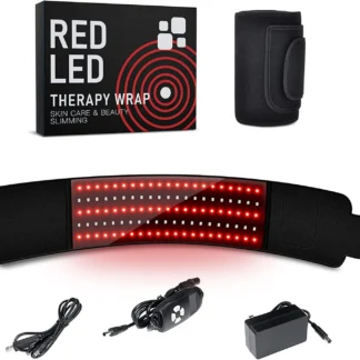 Cinturón de terapia de luz roja LED, envoltura de terapia de luz infrarroja cercana, 660 nm 850 nm, 5 modos de sincronización para compresa caliente, masajeador de cintura