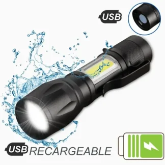 Mini linterna LED recargable, linterna portátil con carga USB, Banco de alta potencia, linterna impermeable de largo alcance para acampar