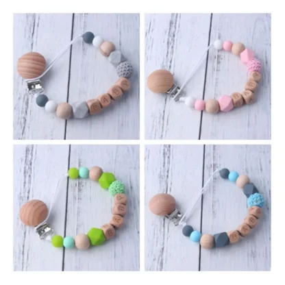 Nuevos Clips para chupete de bebé, mordedores con nombre personalizado, juguetes, soporte para pezones, cadena con Clip, accesorios para bebés, regalos para recién nacidos personalizados