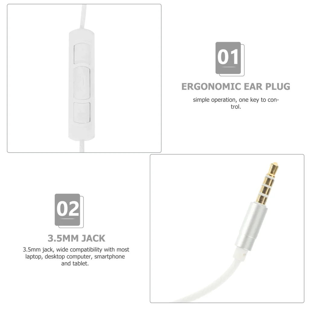 Auriculares intrauditivos con cable, diseño ergonómico, graves potentes, compatibilidad con conector de 35mm, ordenador portátil, teléfono inteligente, tableta, auriculares con cable