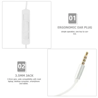 Auriculares intrauditivos con cable, diseño ergonómico, graves potentes, compatibilidad con conector de 35mm, ordenador portátil, teléfono inteligente, tableta, auriculares con cable