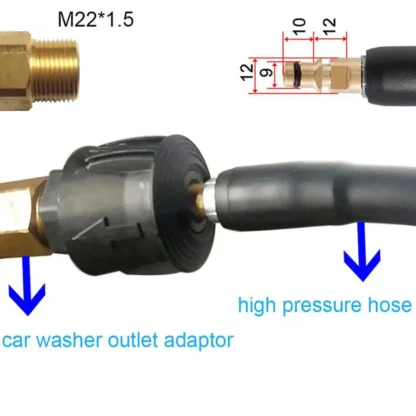 Adaptador de manguera de latón de alta presión, convertidor de presión, Conector de montaje rápido, herramienta de lavado de tuberías, M22