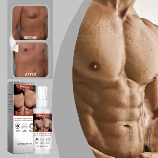 Spray reafirmante para el pecho para hombres: reafirmante de la piel, mejora el contorno, fórmula no graso con extractos de menta y madreselva