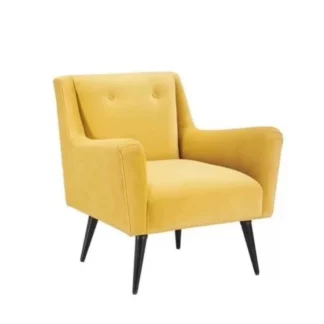 Sofá individual de madera maciza de lujo, ligero americano, silla decorativa simple y moderna con hebilla informal para sala de estar francesa