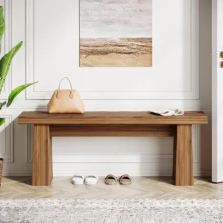 Banco de entrada de madera, banco de mesa de comedor de madera con marco resistente para comedor, dormitorio, sala de estar, pasillo, cocina