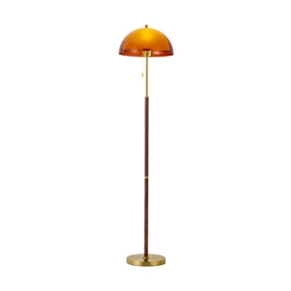Lámpara de pie para sala de estar, sofá retro americano de alto valor junto a la luz de dormitorio de ambiente de diseño vertical