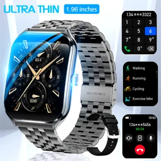 Reloj inteligente ultrafino con pantalla AMOLED HD de 1,96 pulgadas, monitoreo de salud, llamada Bluetooth, reloj deportivo para hombres y mujeres para HUAWEI