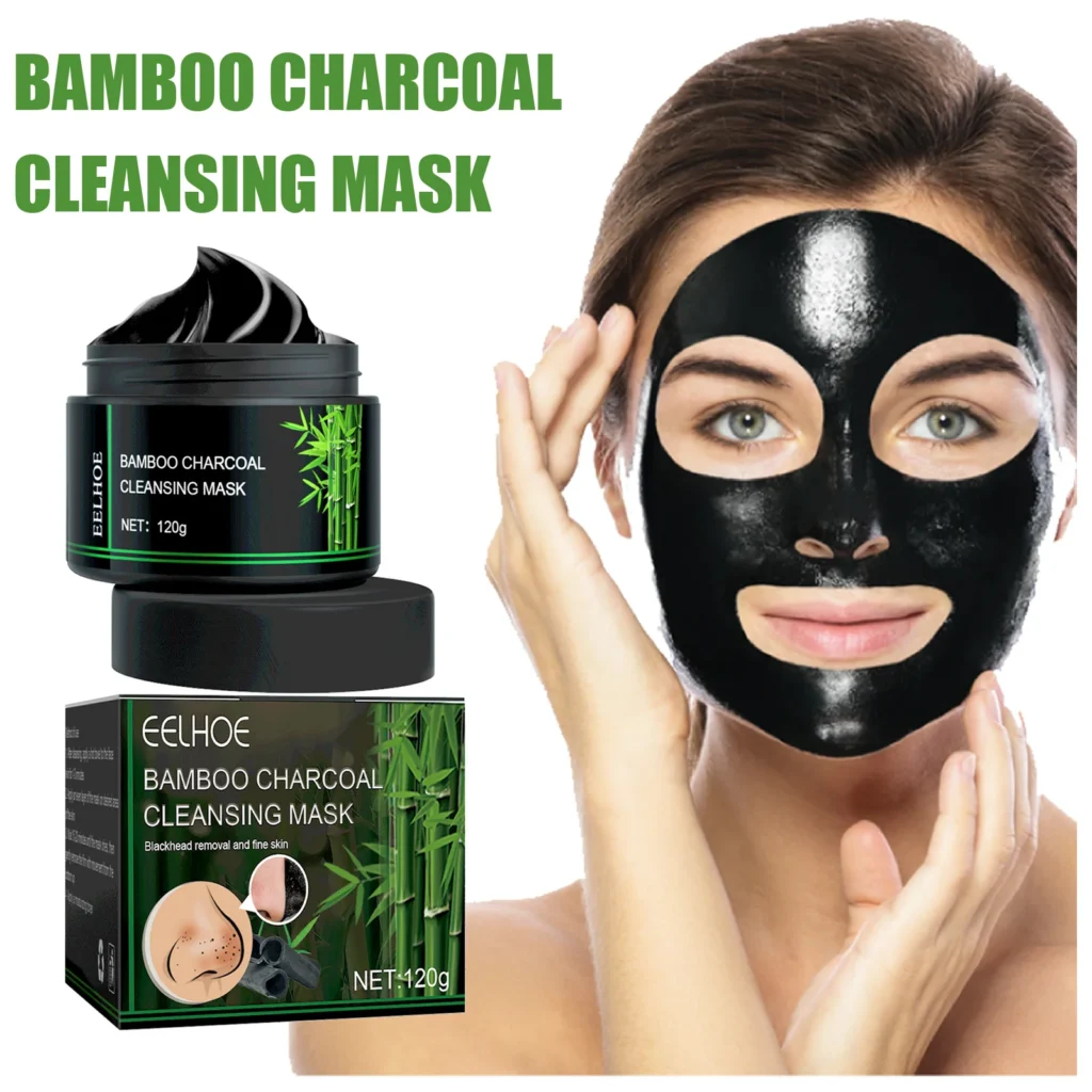EELHOE Mascarilla para rasgar espinillas de carbón de bambú, mascarilla hidratante para espinillas y acné, mascarilla de barro controladora de aceite para poros