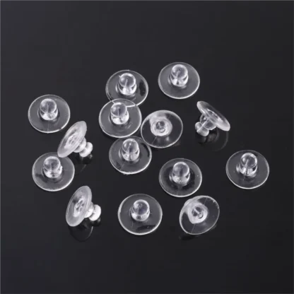 100 unids/lote pendientes de goma pendientes de silicona redondos tapones para los oídos tapones bloqueados pendientes tapones traseros suministros para joyería DIY oreja