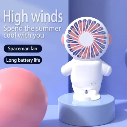 Ventilador de carga portátil, miniventilador USB de bolsillo, pequeño, con dibujos animados, para estudiantes
