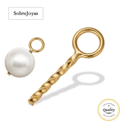 Componente de ojo de tornillo pequeño relleno de oro de 14 quilates para gemas y perlas de medio taladro Accesorios de joyería de pasador de ojo de tornillo relleno de oro de 14 quilates