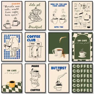Póster de buzo de café, pintura en lienzo de café, galería de cocina moderna, imagen artística de pared impresa para decoración del hogar, regalo para amantes del café