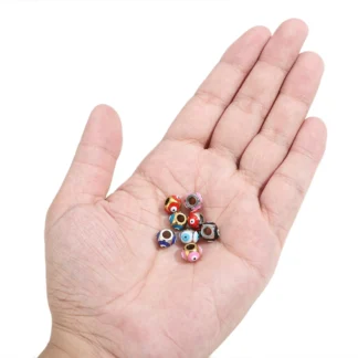 10 Uds. De cuentas de ojo esmaltadas de acero inoxidable de 6mm, cuentas espaciadoras redondas doradas, venta al por mayor para hacer joyería DIY, suministros para collares y pulseras