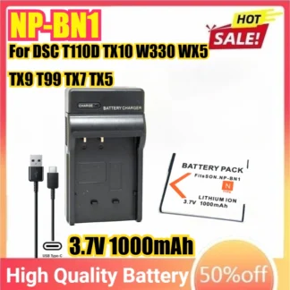 NP-BN1 batería de cámara recargable NP BN1 para Sony DSC T110D TX10 W330 WX5 TX9 T99 TX7 TX5 TX55 W390 W380 W620 W630 W650 W670.