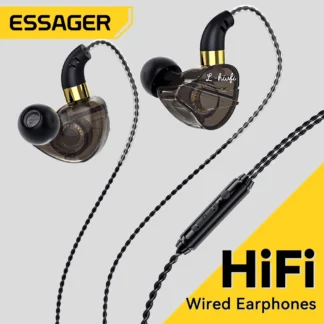 Essager-auriculares intrauditivos con cable de 3,5mm, cascos con cable y micrófono, estéreo, deportivos, Control en línea para teléfonos