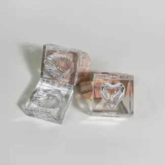 Caja de sombra de ojos 3G, 10/30/50 Uds., concha de cubo de hielo transparente, caja de colorete en polvo monocromático de amor, corrector de alta luminosidad, paquete de cosméticos