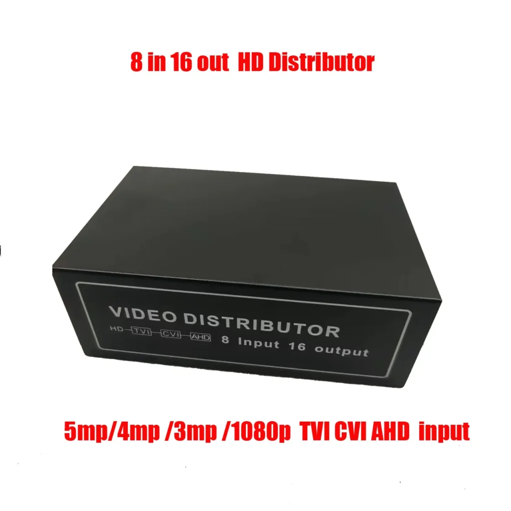 Envío Gratis 8 en 16 salida TVI CVI AHD CVBS amplificador distribuidor de vídeo de señal 8CH a 16CH divisor para cámara de seguridad CCTV