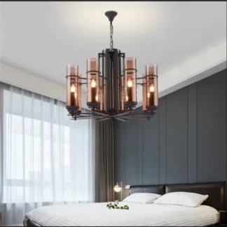 Candelabro nórdico creativo moderno para sala de exposiciones, modelo para habitación, sala de estar, dormitorio, lámpara de mesa de cristal para restaurante y bar