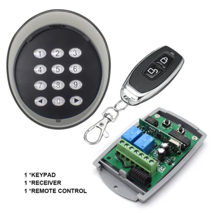 433MHZ Cerradura de puerta con teclado numérico inalámbrico de código rodante para puerta de entrada Teclado numérico Puerta de garaje Puerta batiente Abridor de puerta corredera