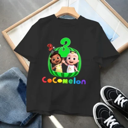 Cocomelons, camisetas de cumpleaños para niños y niñas, Camiseta estampada número 1-10, camiseta para fiesta de Baby Shower, camisetas bonitas de verano para niños, regalos para niños