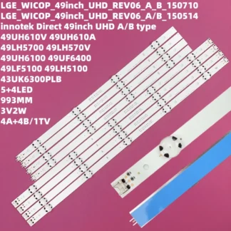 8 Uds tira de LED para TV 49UH603v-ze 49UH619V 49UH610A 49UH6100 49lf5100 49UH6030 49UF640V 49UF6407 49UH6507 49uf6409 49LF510V
