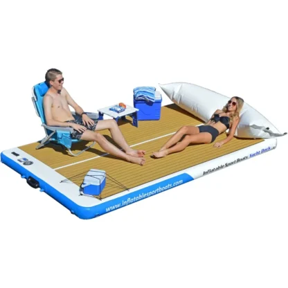 Yate Dock 10' x 6' x 6 pulgadas de grosor - Plataforma de agua premium - Plataforma flotante de muelle inflable
