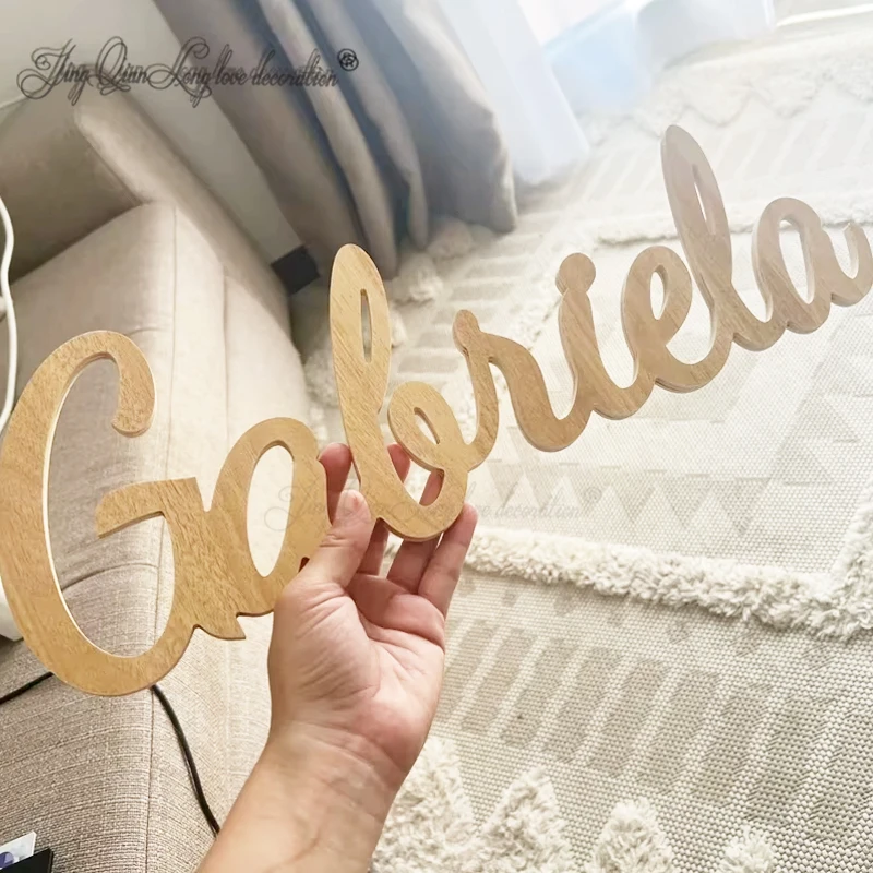 Letrero de madera personalizado con nombre, decoración de pared para dormitorio para niños, habitación de niños y niñas