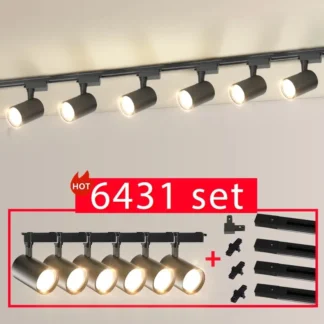 Led Track Light Whole Set Ceiling Track Lamp Sistema de iluminación Led COB para tienda de ropa, lampara riel, luz escalera, lámpara de techo para sala de estar y hogar,led escalera, 220V, 20/30/40W