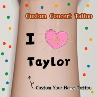 Etiqueta engomada del tatuaje temporal del concierto personalizado nombre personalizado de la celebridad estrella festival de música pegatina divertida regalo de cumpleaños 15 piezas fiesta